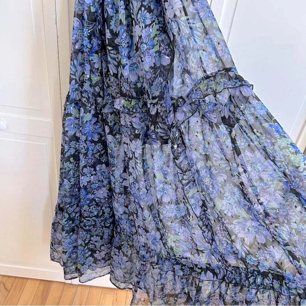 Sabina Musayev Diamanda Belted Floral Maxi Dress Sz M (can fit Small). Rare! - Picture 8 of 11